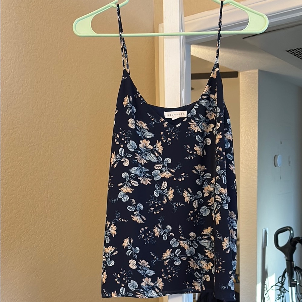 Socialite Navy Floral Women's Top